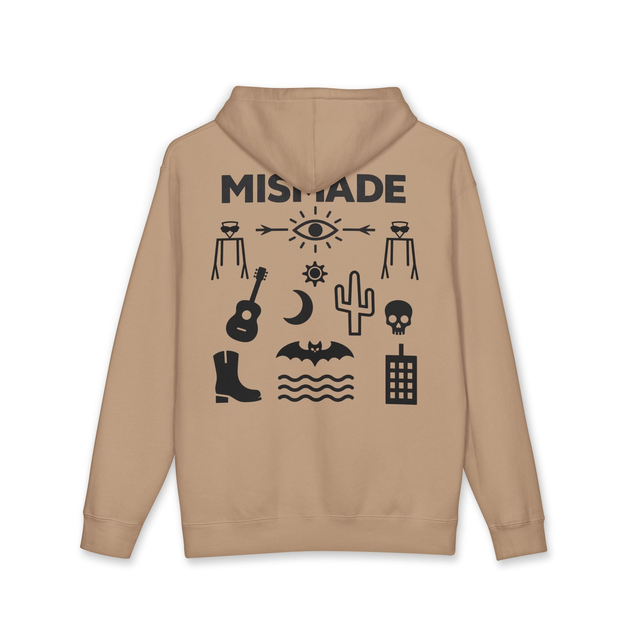 Mystic Desert Icons Hoodie | Bat, Cactus, UFO, Skull Graphic Sweatshirt