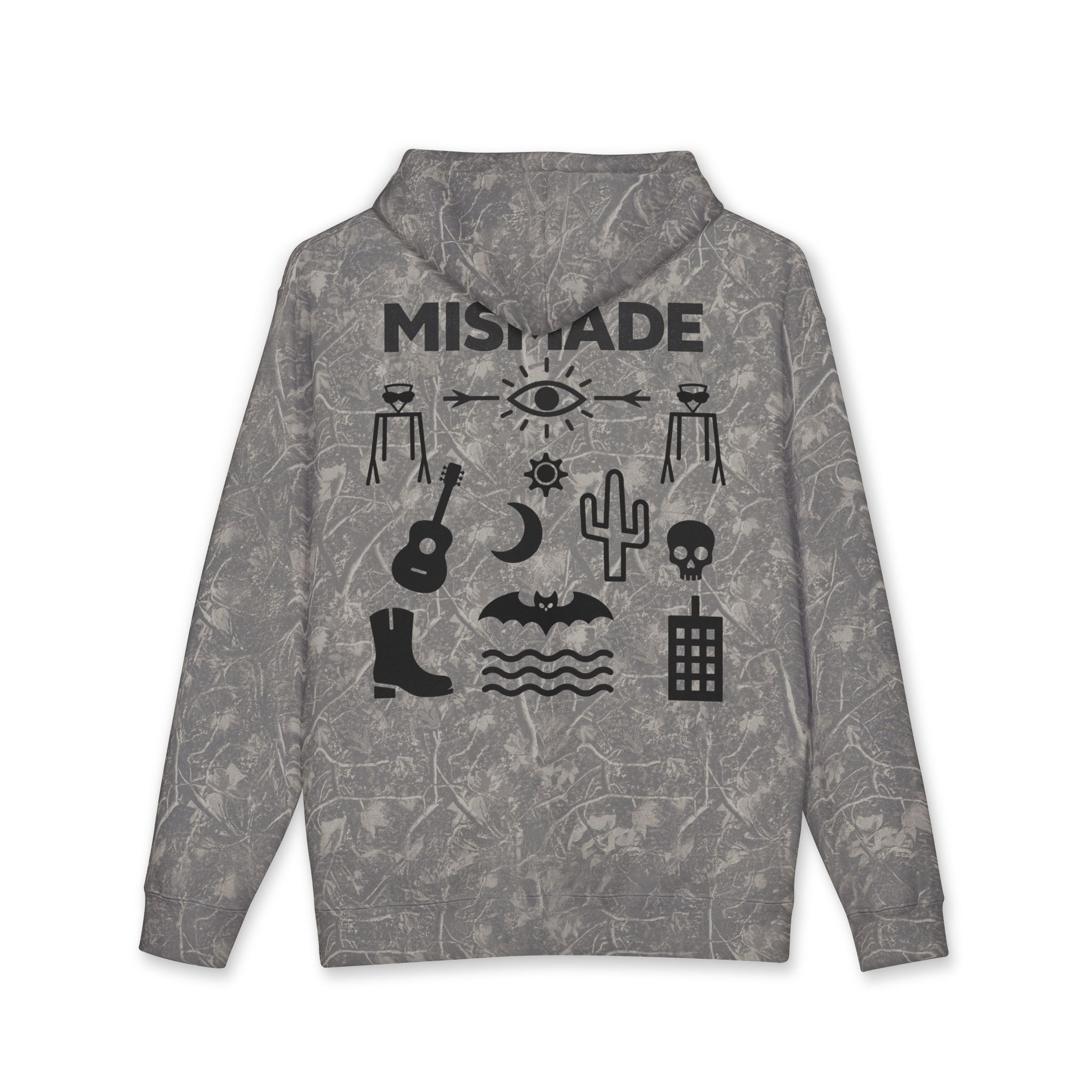 Mystic Desert Icons Hoodie | Bat, Cactus, UFO, Skull Graphic Sweatshirt