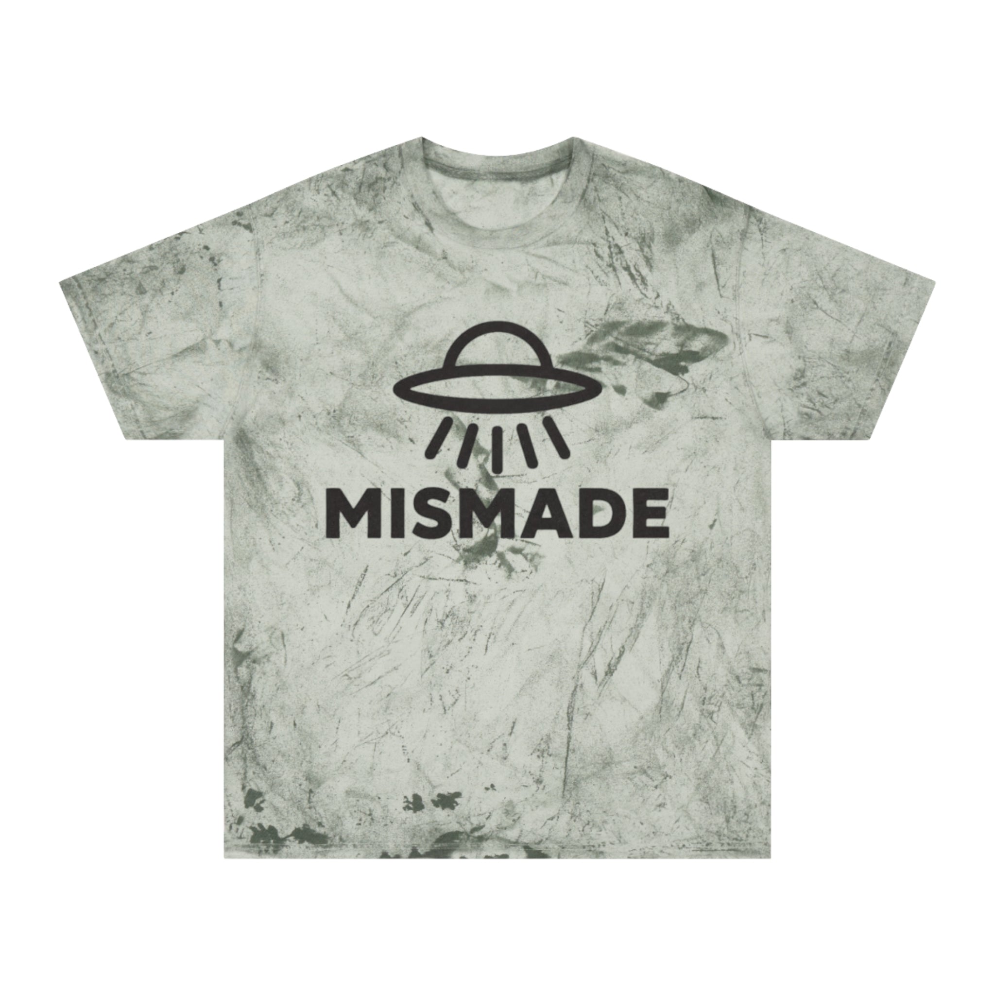 Tie-Dye Skull & UFO Tee — “MISMADE” Graphic T-Shirt
